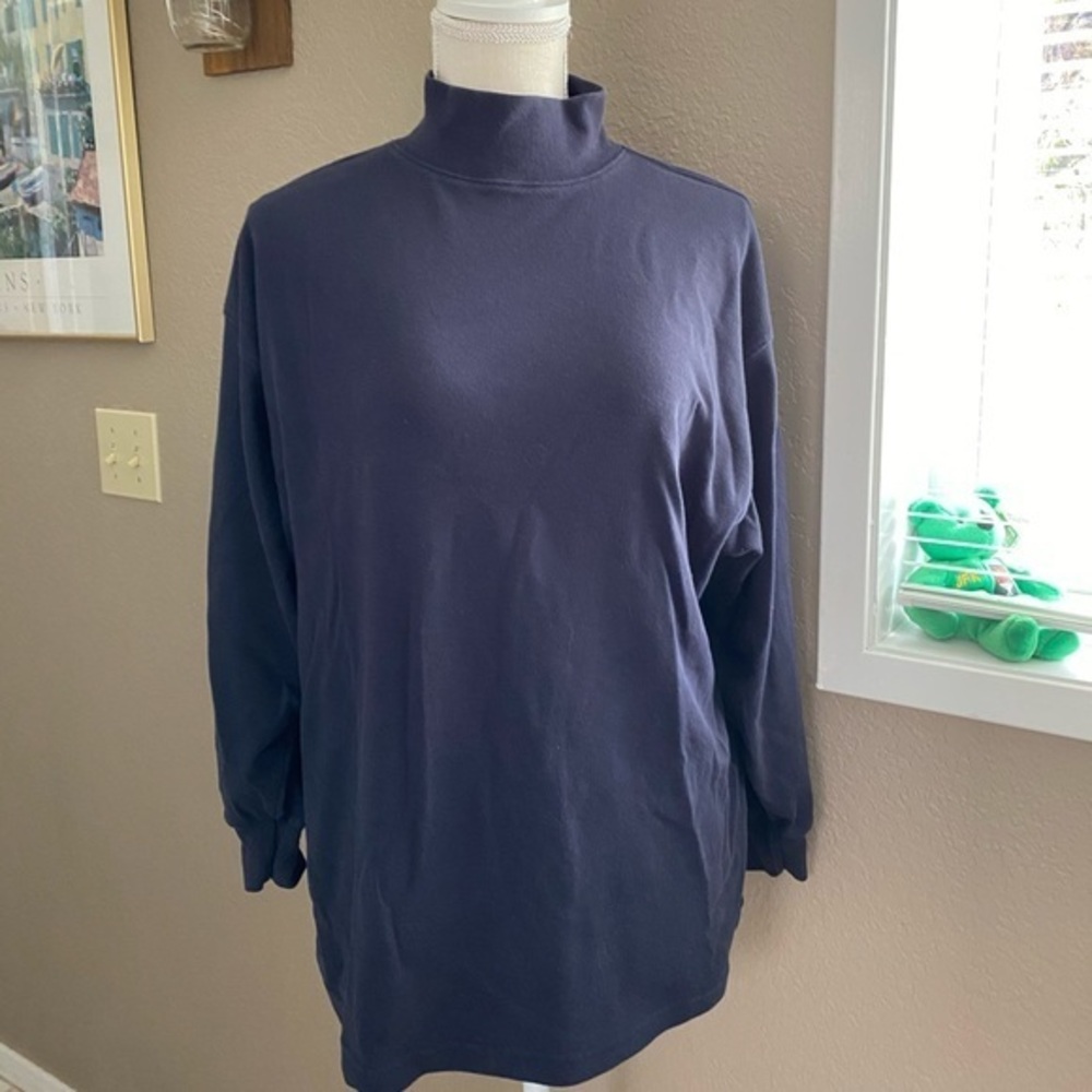 EWear navy mock neck long sleeve top, Sz. 2X